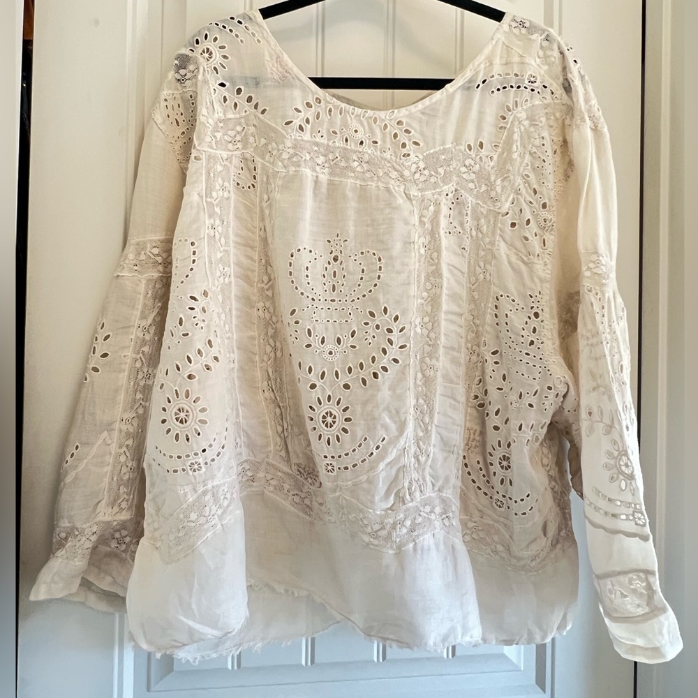 Magnolia Pearl Eyelet and Lace Top